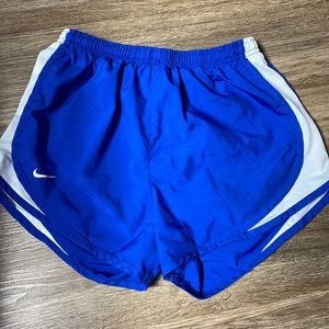 Women’s blue and white nike dry fit shorts